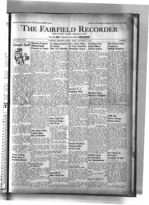 Primary view of object titled 'The Fairfield Recorder (Fairfield, Tex.), Vol. 65, No. 8, Ed. 1 Thursday, November 14, 1940'.