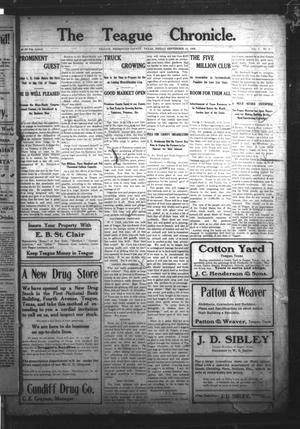 Primary view of object titled 'The Teague Chronicle. (Teague, Tex.), Vol. 1, No. 8, Ed. 1 Friday, September 14, 1906'.