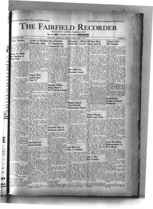 Primary view of object titled 'The Fairfield Recorder (Fairfield, Tex.), Vol. 65, No. 33, Ed. 1 Thursday, April 3, 1941'.