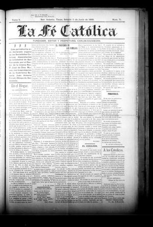 Primary view of object titled 'La Fé Católica (San Antonio, Tex.), Vol. 2, No. 71, Ed. 1 Saturday, June 11, 1898'.