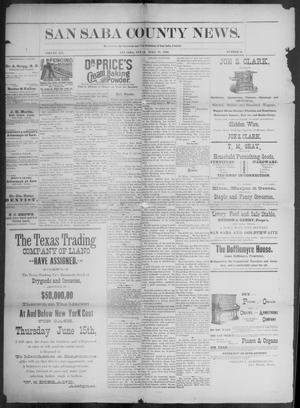 Primary view of object titled 'The San Saba County News. (San Saba, Tex.), Vol. 19, No. 36, Ed. 1, Friday, July 28, 1893'.