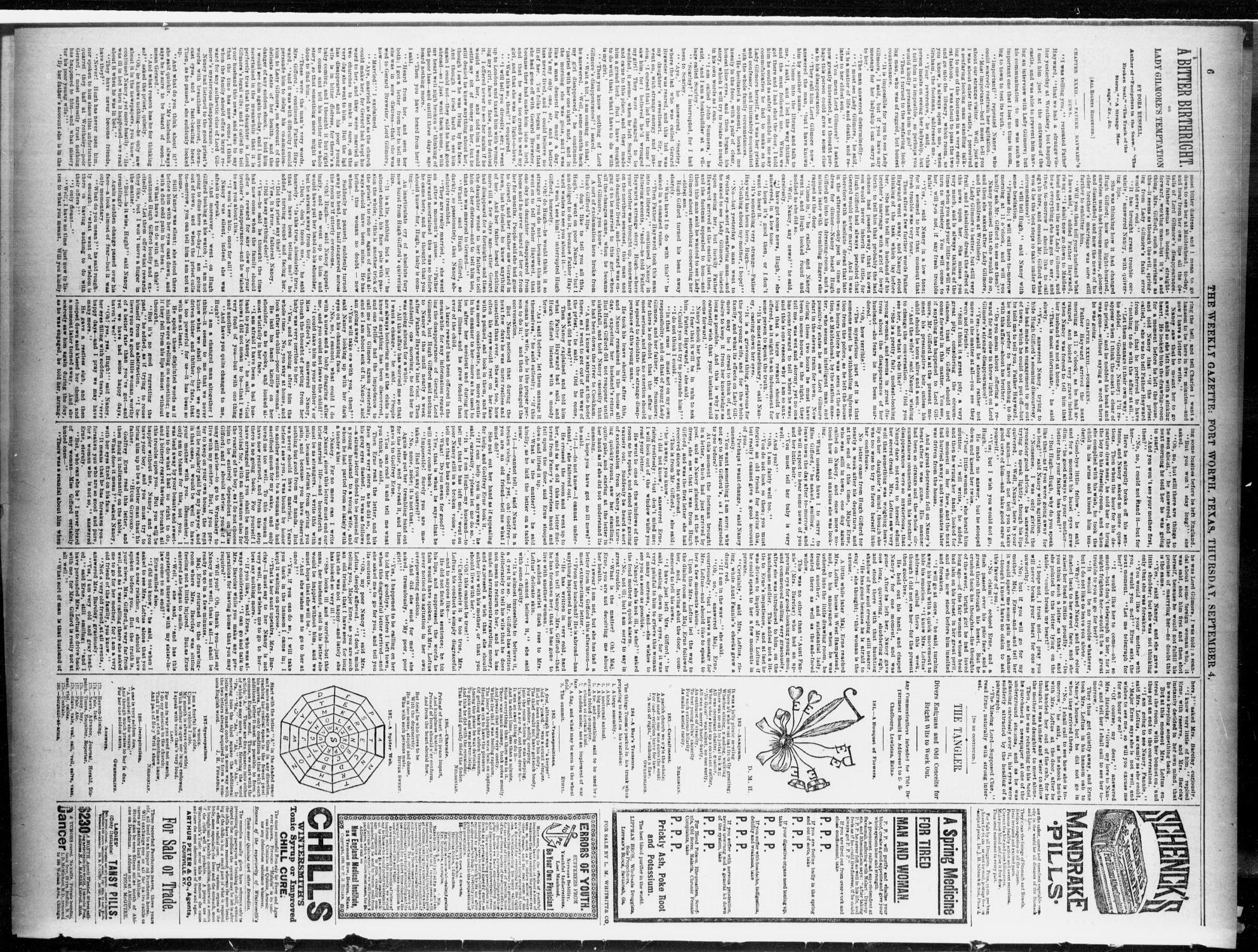 Fort Worth Weekly Gazette. (Fort Worth, Tex.), Vol. 12, No. 39, Ed. 1, Thursday, September 4, 1890
                                                
                                                    [Sequence #]: 10 of 12
                                                