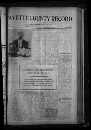 Primary view of object titled 'Fayette County Record (La Grange, Tex.), Vol. 3, No. 26, Ed. 1 Wednesday, December 27, 1911'.
