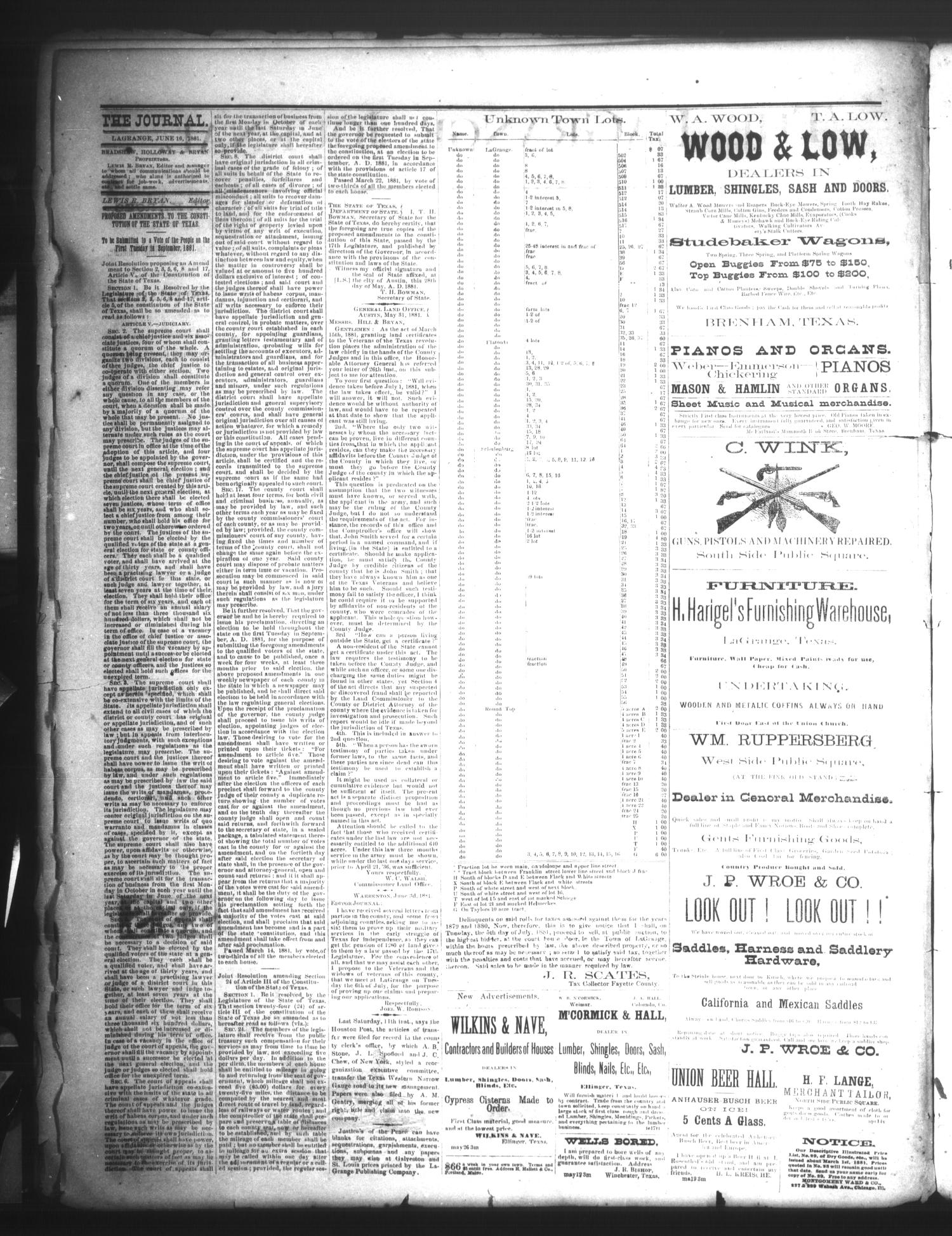 The La Grange Journal. (La Grange, Tex.), Vol. 2, No. 17, Ed. 1 Thursday, June 16, 1881
                                                
                                                    [Sequence #]: 2 of 4
                                                