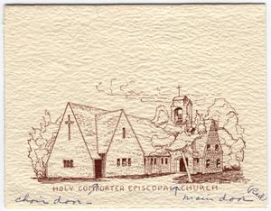 Primary view of object titled '[Sketch of the Holy Comforter Episcopal Church]'.