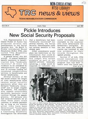 Primary view of object titled 'TRC News & Views, Volume 4, Number 4, April 1982'.