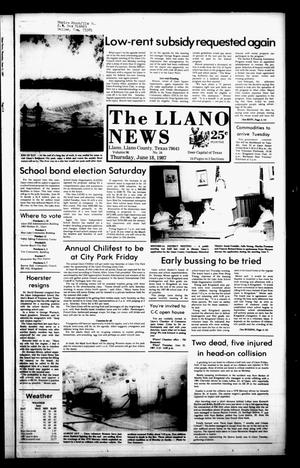 Primary view of object titled 'The Llano News (Llano, Tex.), Vol. 96, No. 34, Ed. 1 Thursday, June 18, 1987'.