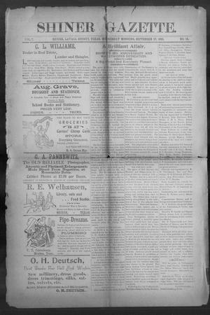 Primary view of object titled 'Shiner Gazette. (Shiner, Tex.), Vol. 7, No. 18, Ed. 1, Wednesday, September 27, 1899'.