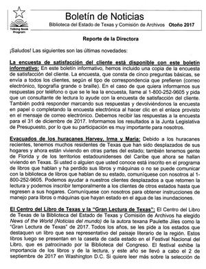 Primary view of object titled 'Boletín de Noticias, Otoño 2017'.