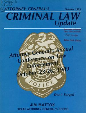 Primary view of object titled 'Attorney General's Criminal Law Update, October 1989'.