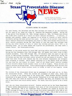 Primary view of object titled 'Texas Preventable Disease News, Volume 43, Number 48, December 3, 1983'.
