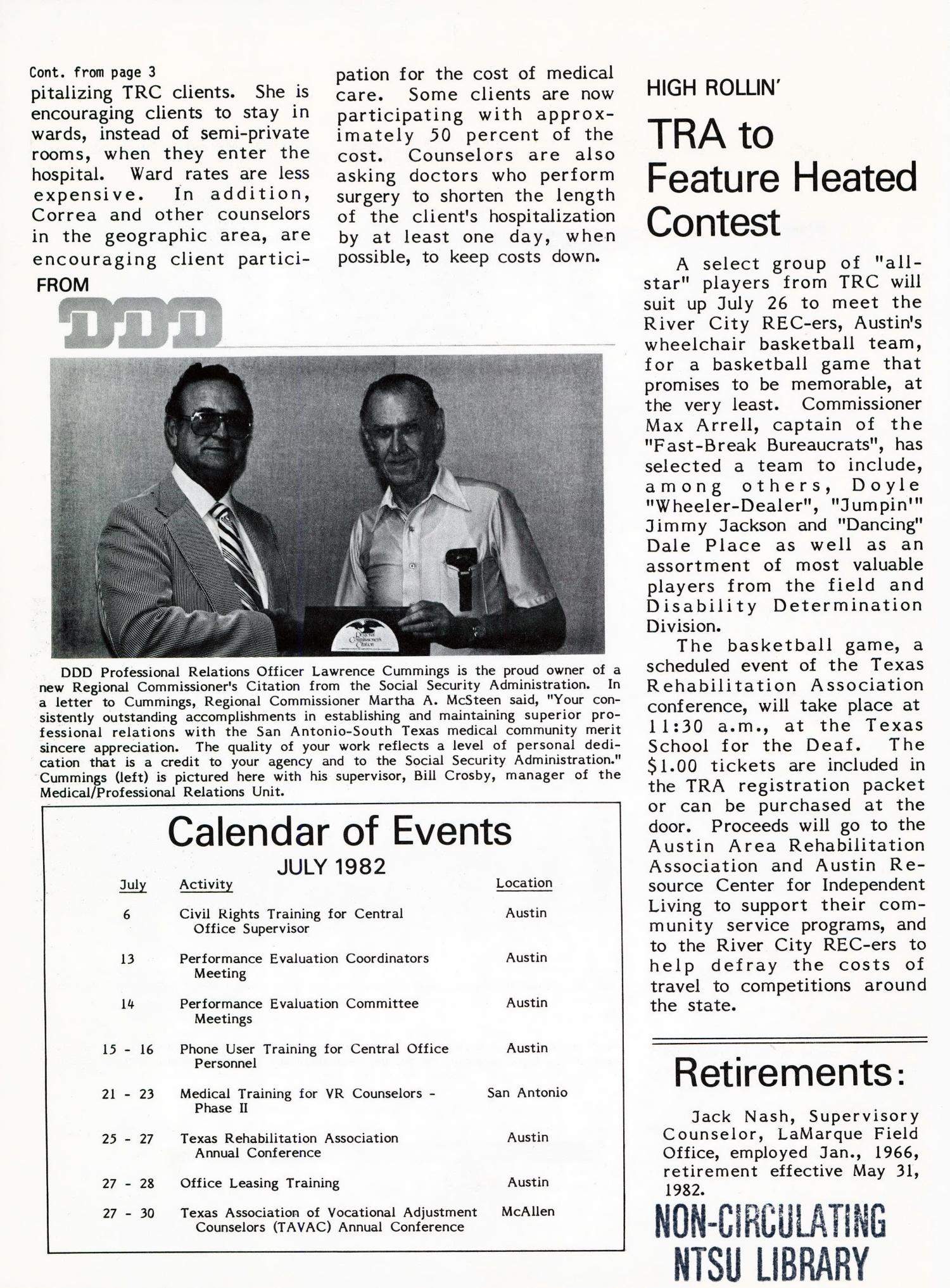 TRC News & Views, Volume 4, Number 7, July 1982
                                                
                                                    BACK COVER
                                                