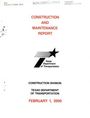 Primary view of object titled 'Texas Construction and Maintenance Report: February 2000'.