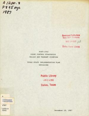 Primary view of object titled 'Ozone Control Strategies Dallas and Tarrant Counties'.