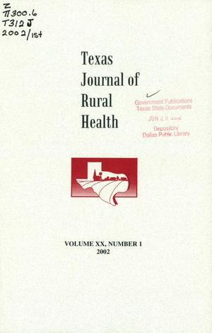 Texas Journal of Rural Health, Volume 20, Number 1, 2002