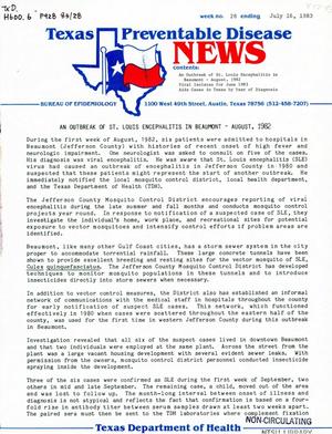 Primary view of object titled 'Texas Preventable Disease News, Volume 43, Number 28, July 16, 1983'.