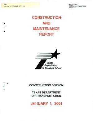 Primary view of object titled 'Texas Construction and Maintenance Report: January 2001'.