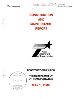 Primary view of object titled 'Texas Construction and Maintenance Report: May 2000'.