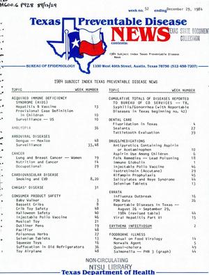 Primary view of object titled 'Texas Preventable Disease News, Volume 44, Number 52, December 29, 1984'.