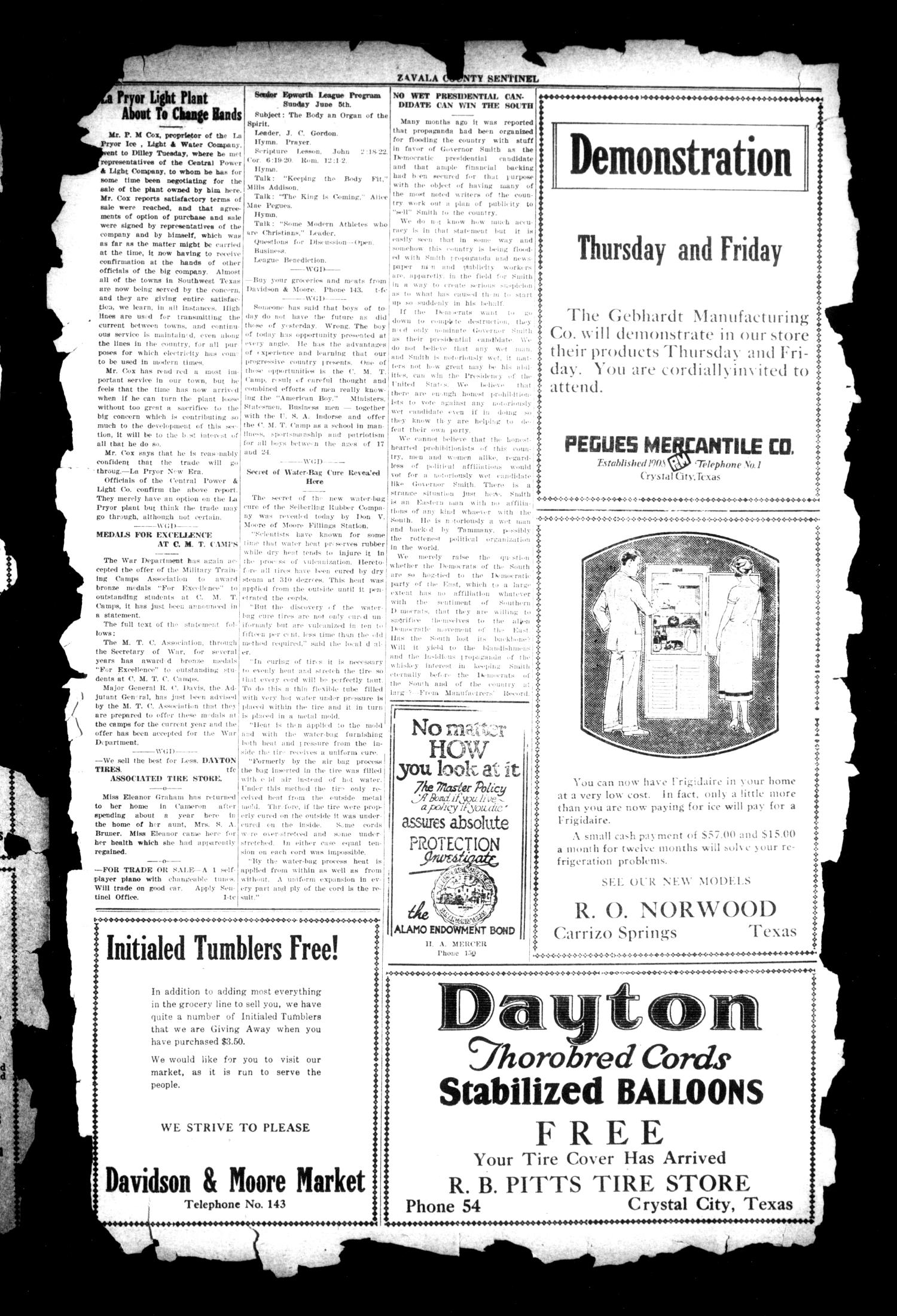 Zavala County Sentinel (Crystal City, Tex.), Vol. 15, No. 47, Ed. 1 Friday, June 3, 1927
                                                
                                                    [Sequence #]: 5 of 6
                                                