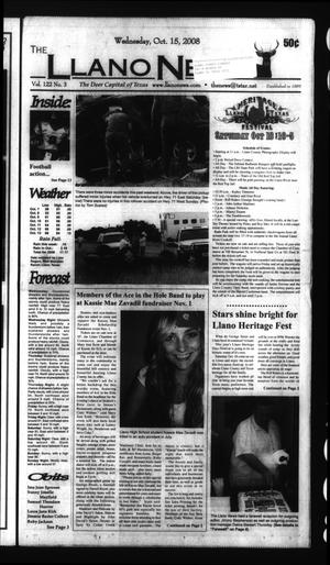 Primary view of object titled 'The Llano News (Llano, Tex.), Vol. 122, No. 3, Ed. 1 Wednesday, October 15, 2008'.