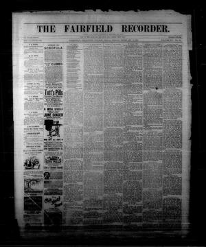 Primary view of The Fairfield Recorder. (Fairfield, Tex.), Vol. 15, No. 23, Ed. 1 Friday, February 27, 1891