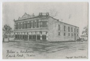 Primary view of object titled '[Nelson's Hardware Store Postcard]'.