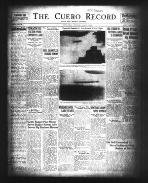 Primary view of object titled 'The Cuero Record (Cuero, Tex.), Vol. 70, No. 186, Ed. 1 Wednesday, August 7, 1929'.