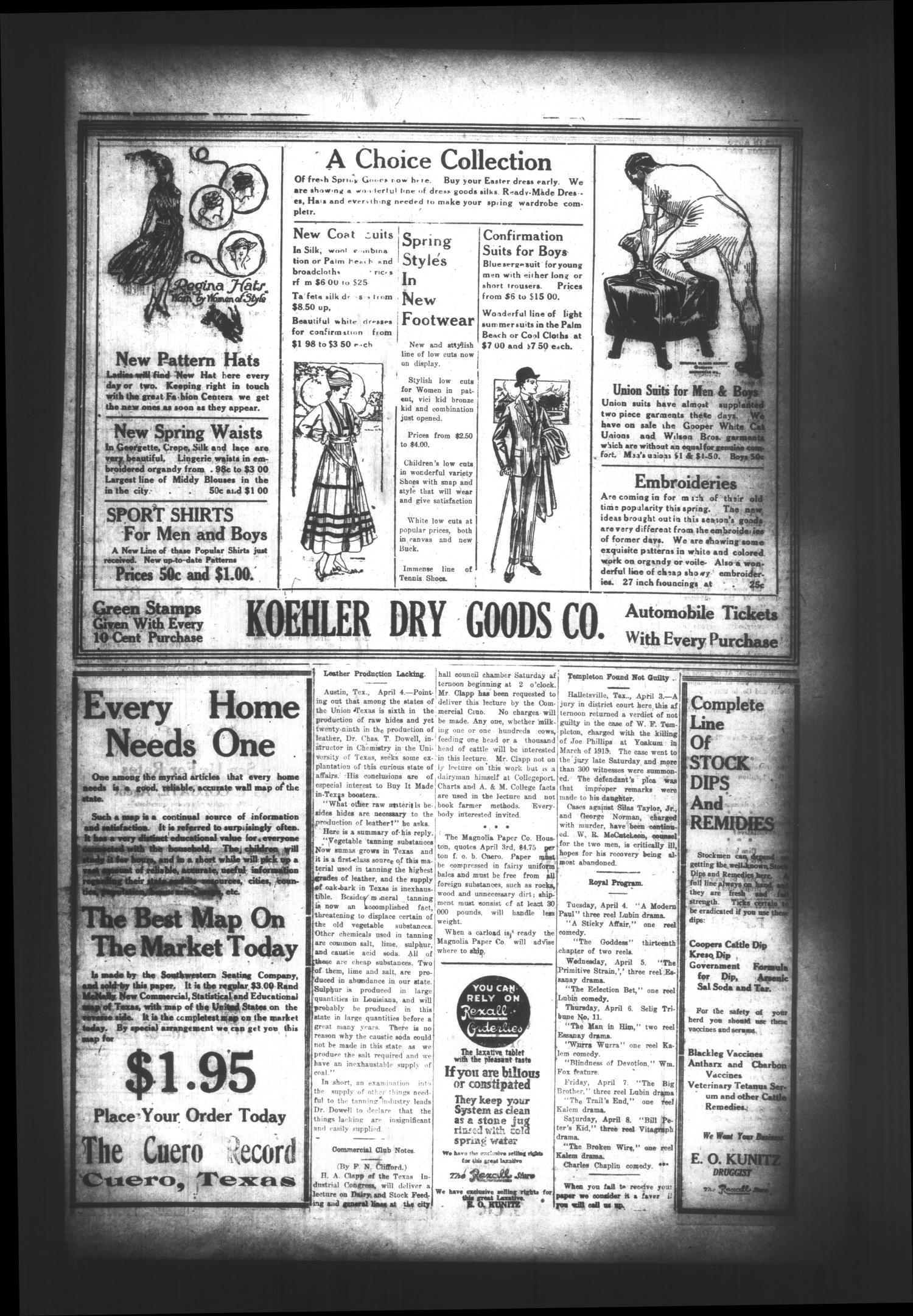 The Cuero Daily Record (Cuero, Tex.), Vol. 44, No. 79, Ed. 1 Tuesday, April 4, 1916
                                                
                                                    [Sequence #]: 5 of 6
                                                