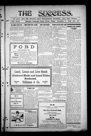 Primary view of object titled 'The Success. (Eldorado, Tex.), Vol. 18, No. 49, Ed. 1 Friday, December 6, 1918'.