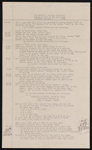 Primary view of object titled '[Field Notes: Cienega Lands in Arizona, 1930]'.