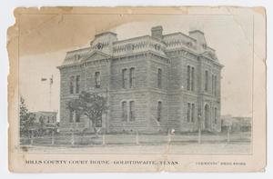 Primary view of object titled '[First Mills County Courthouse Postcard]'.