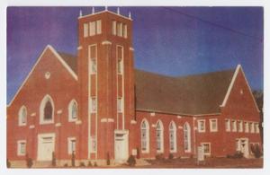 Primary view of object titled '[Postcard of First Baptist Church, Goldthwaite]'.