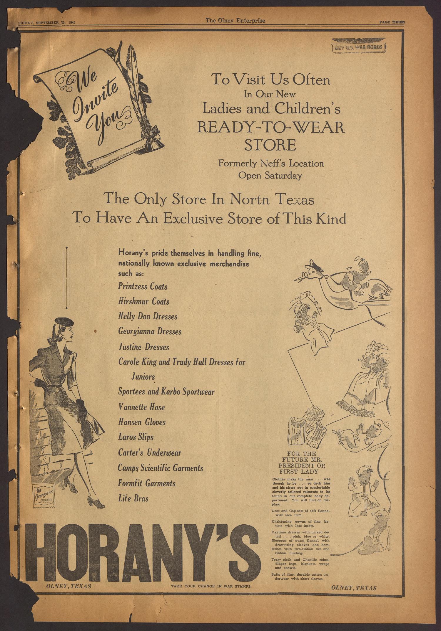 The Olney Enterprise (Olney, Tex.), Vol. 32, No. 33, Ed. 1 Friday, September 25, 1942
                                                
                                                    [Sequence #]: 3 of 8
                                                