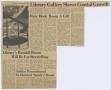 Clipping: [Clipping: Library Gallery Shows Coastal Growth]