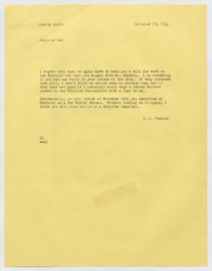 Primary view of object titled '[Letter from Isaac Herbert Kempner to George Andre, November 29, 1954]'.