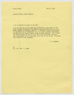 Primary view of object titled '[Letter from Isaac Herbert Kempner to George Andre, July 6, 1954]'.