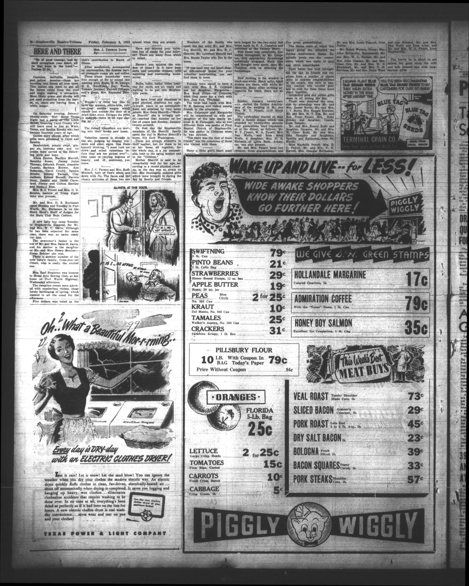 Stephenville Empire-Tribune (Stephenville, Tex.), Vol. 82, No. 6, Ed. 1 Friday, February 8, 1952
                                                
                                                    [Sequence #]: 12 of 12
                                                