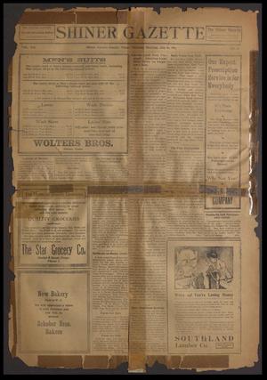 Primary view of object titled 'Shiner Gazette (Shiner, Tex.), Vol. 21, No. 45, Ed. 1 Thursday, July 16, 1914'.