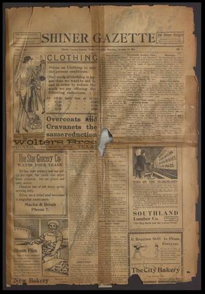 Primary view of object titled 'Shiner Gazette (Shiner, Tex.), Vol. 22, No. 7, Ed. 1 Thursday, October 22, 1914'.