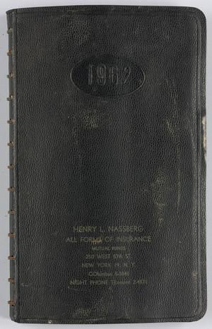 Primary view of object titled '[Datebook for Roy Eldridge: 1962 - January 1963]'.