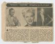 Primary view of Newspaper clipping featuring Roy Eldridge, Chris Connor, and Coleman Hawkins