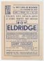 Primary view of Advertisement for Roy Eldridge at the Palais des Beaux Artes in Brussels, Belgium