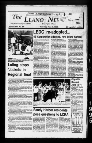 Primary view of object titled 'The Llano News (Llano, Tex.), Vol. 107, No. 34, Ed. 1 Thursday, June 8, 1995'.