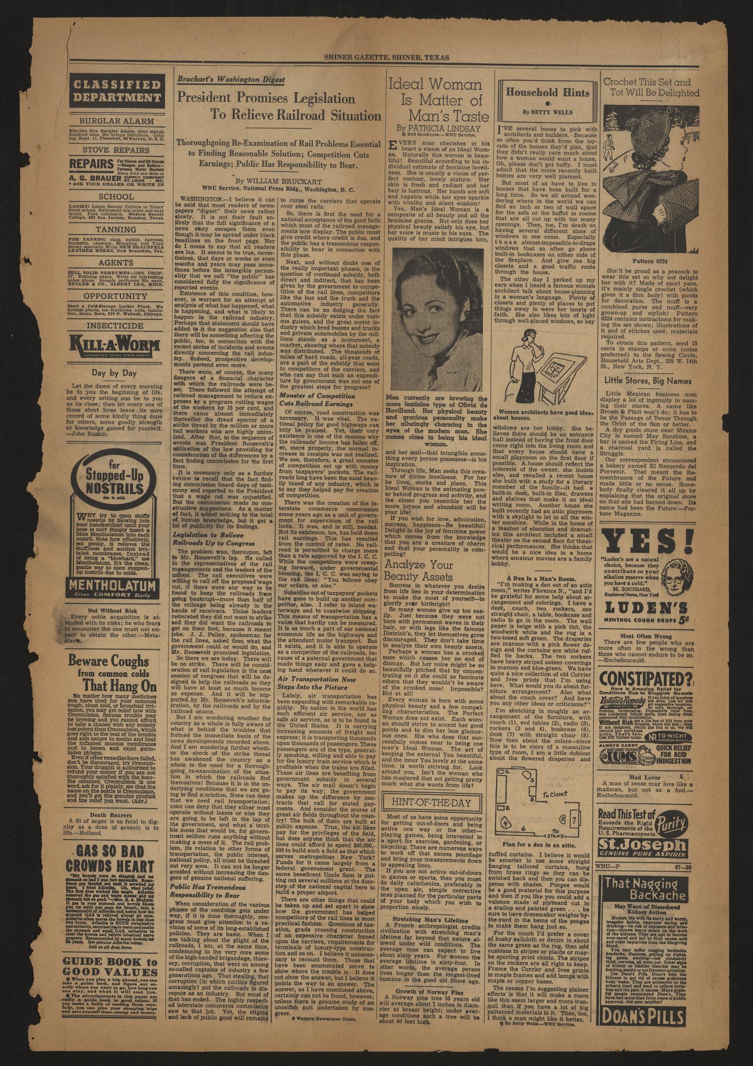 Shiner Gazette (Shiner, Tex.), Vol. 45, No. 47, Ed. 1 Thursday, November 24, 1938
                                                
                                                    [Sequence #]: 3 of 8
                                                