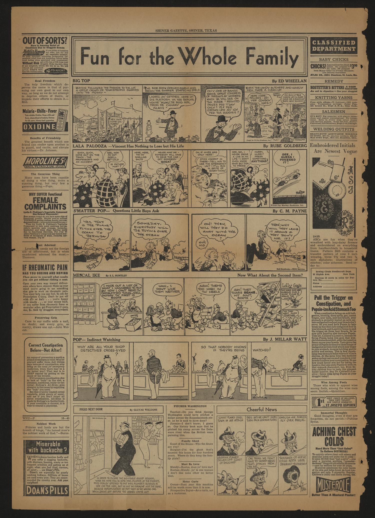 Shiner Gazette (Shiner, Tex.), Vol. 47, No. 16, Ed. 1 Thursday, April 18, 1940
                                                
                                                    [Sequence #]: 2 of 10
                                                