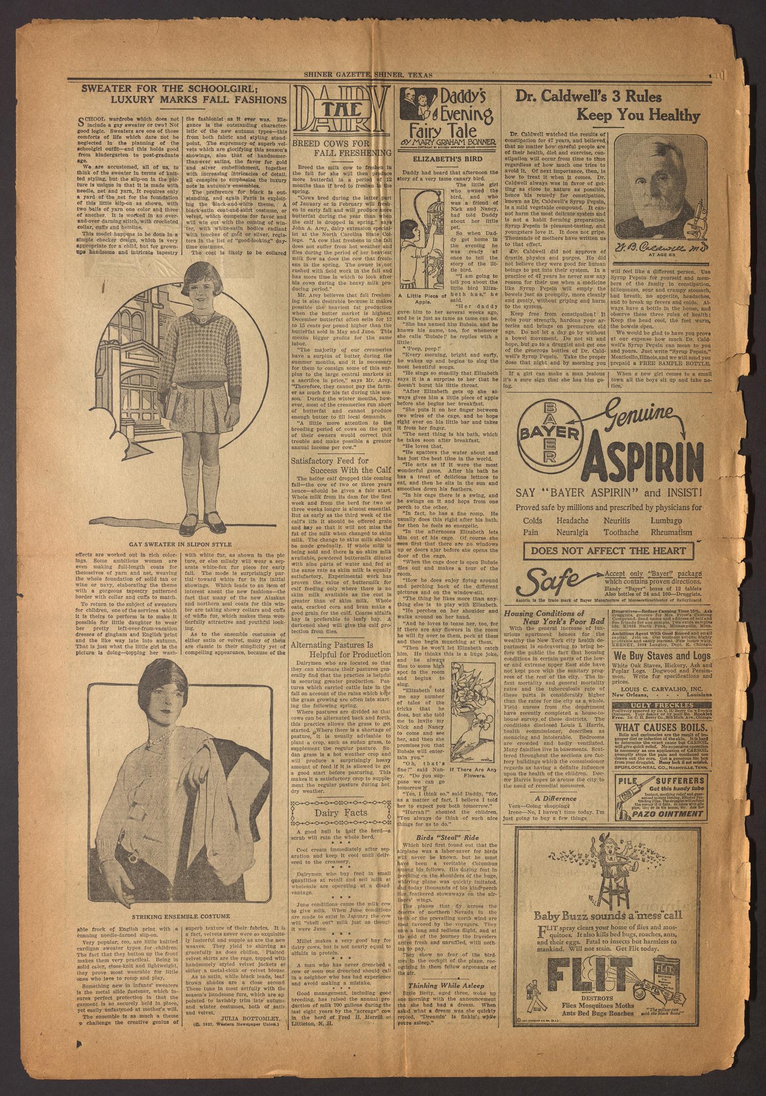 Shiner Gazette (Shiner, Tex.), Vol. 34, No. 45, Ed. 1 Thursday, September 15, 1927
                                                
                                                    [Sequence #]: 3 of 8
                                                