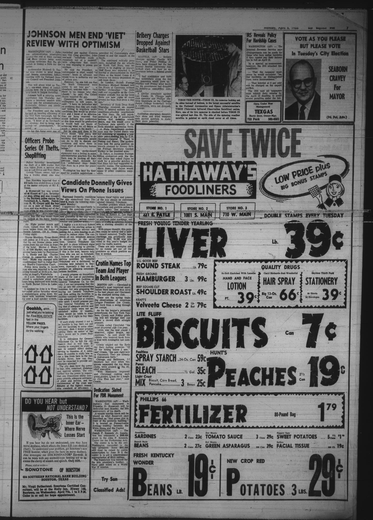 The Baytown Sun (Baytown, Tex.), Vol. 42, No. 164, Ed. 1 Monday, April 5, 1965
                                                
                                                    [Sequence #]: 7 of 16
                                                