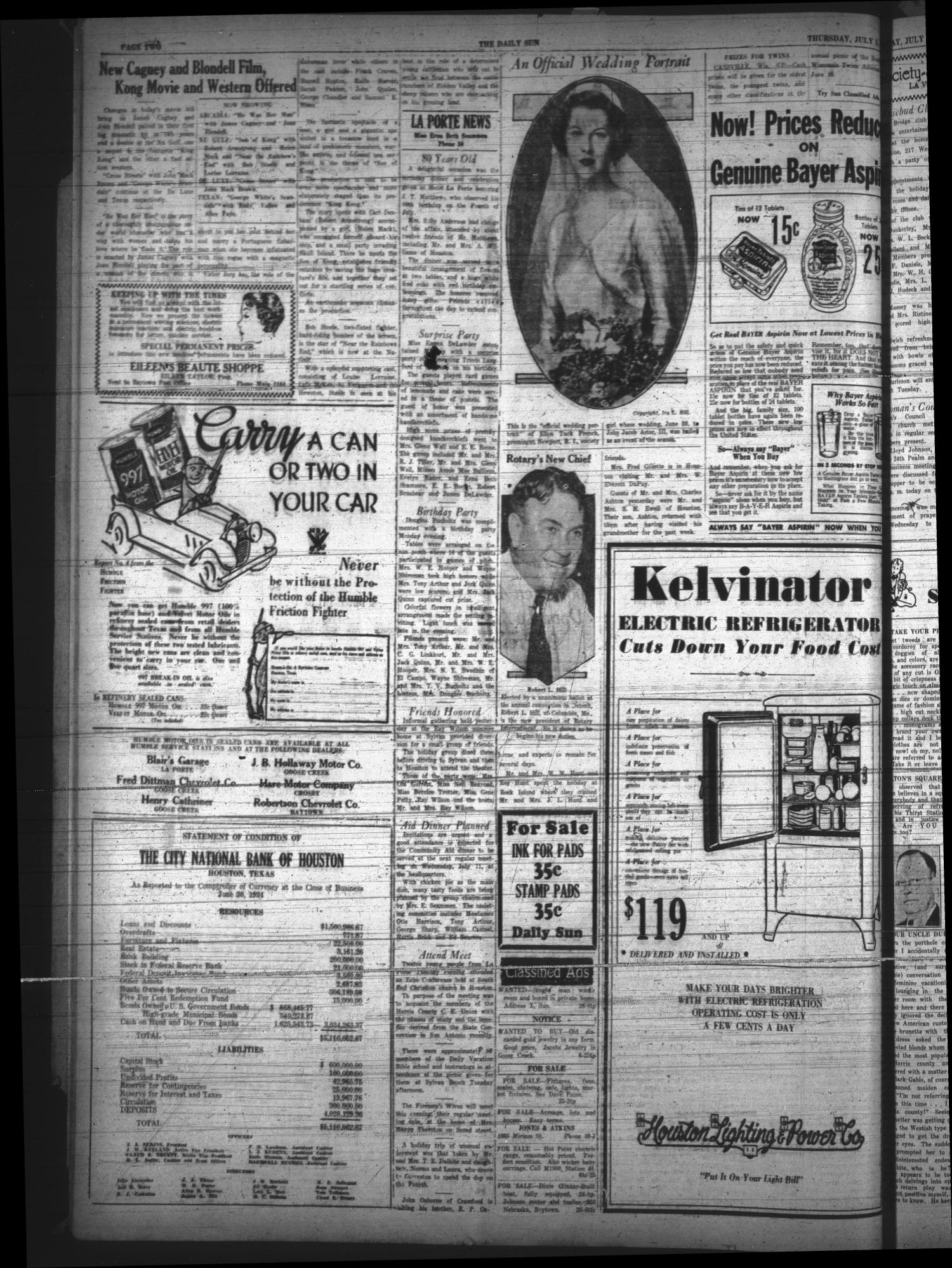 The Daily Sun (Goose Creek, Tex.), Vol. 16, No. 26, Ed. 1 Thursday, July 5, 1934
                                                
                                                    [Sequence #]: 2 of 6
                                                