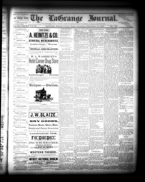 Primary view of object titled 'The La Grange Journal. (La Grange, Tex.), Vol. 10, No. 38, Ed. 1 Thursday, September 12, 1889'.